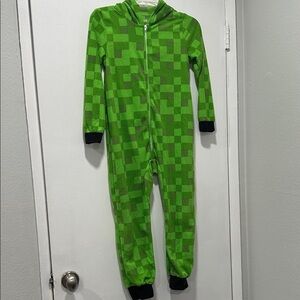 Kids  creepers Minecraft  hooded onesie/ flame resistant